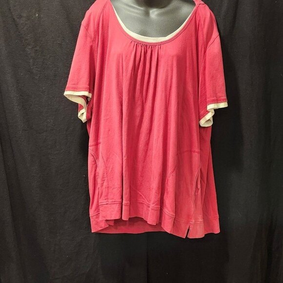 Pink short sleeve top with hood size - Picture 1 of 3